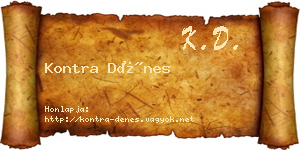 Kontra Dénes névjegykártya
